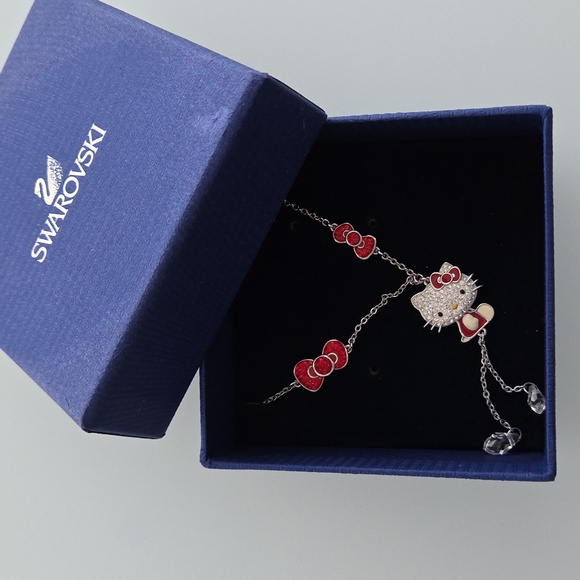 Swarovski Jewelry - NWB Swarovski X Sanrio Hello Kitty Red and Silver Charm Necklace